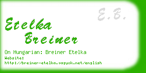 etelka breiner business card
